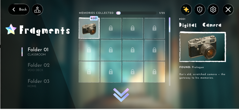 Fragments gallery showing folders and the digital-camera collection.